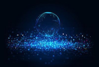 科技線條球信息技術(shù)藍(lán)色背景